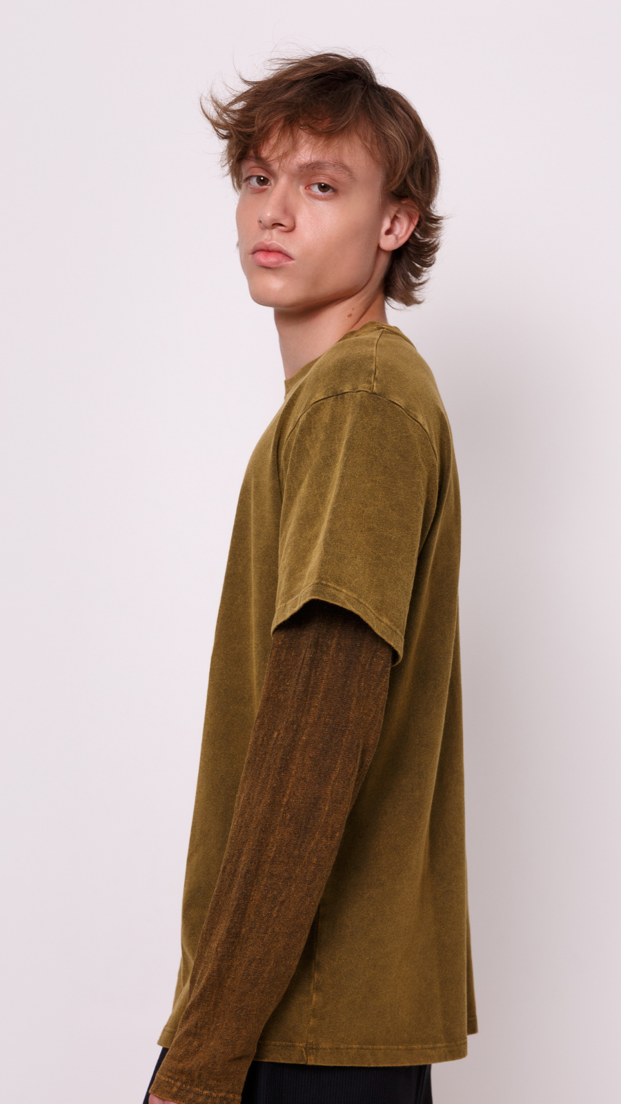 Camisa doble en verde dye