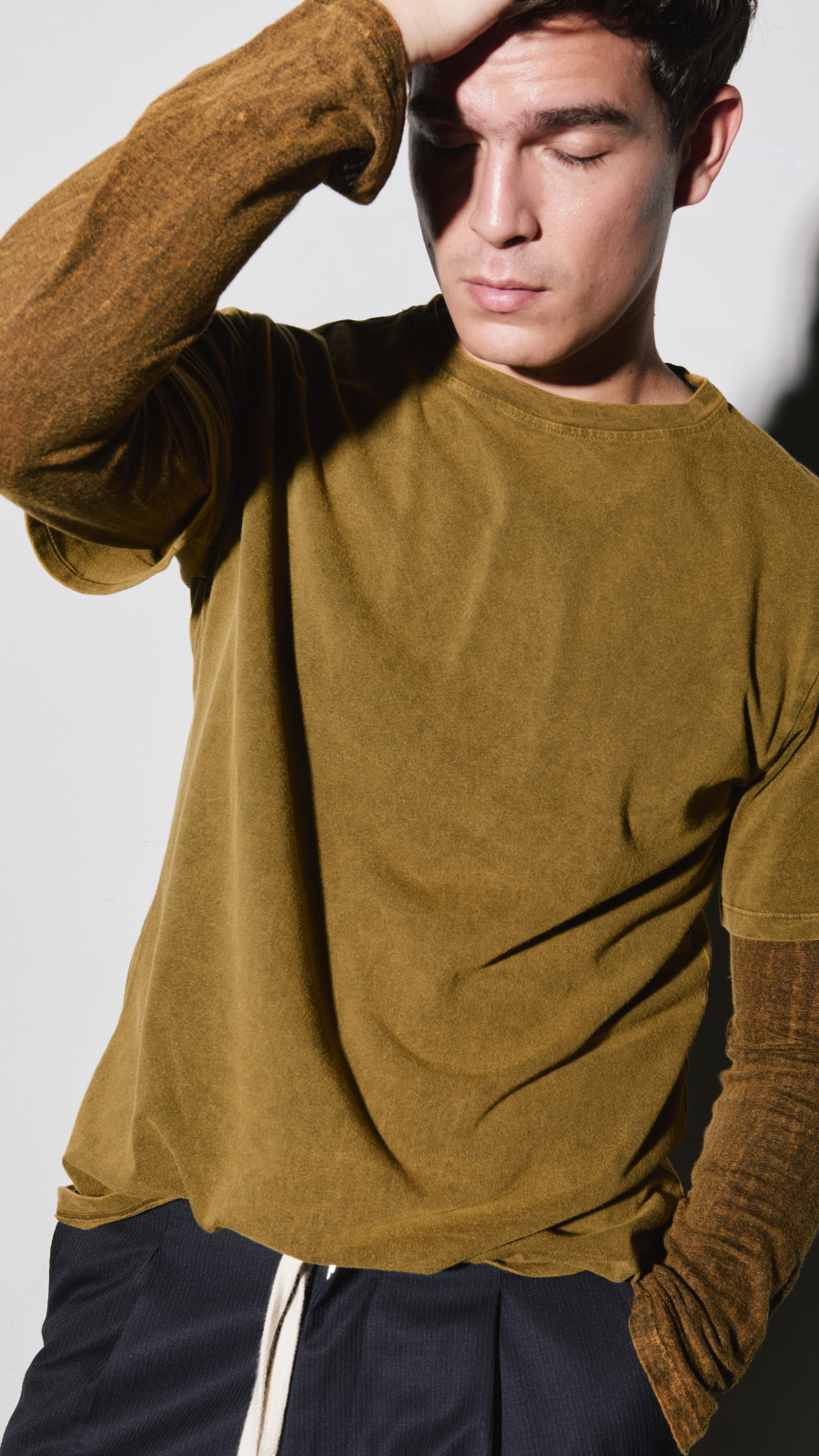 Camisa doble en verde dye